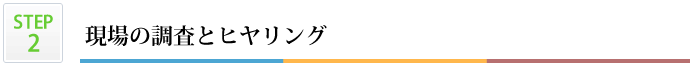 現場の調査とヒヤリング